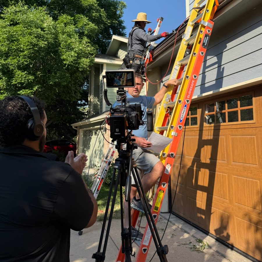 Blue Collar Media Group crew filming a contractor shoot